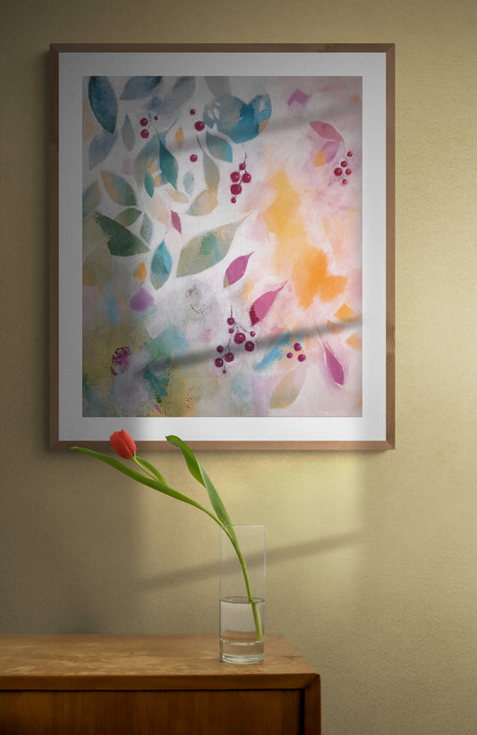 Joyful-leaves-and-berries-fine-art-print-on-the-wall