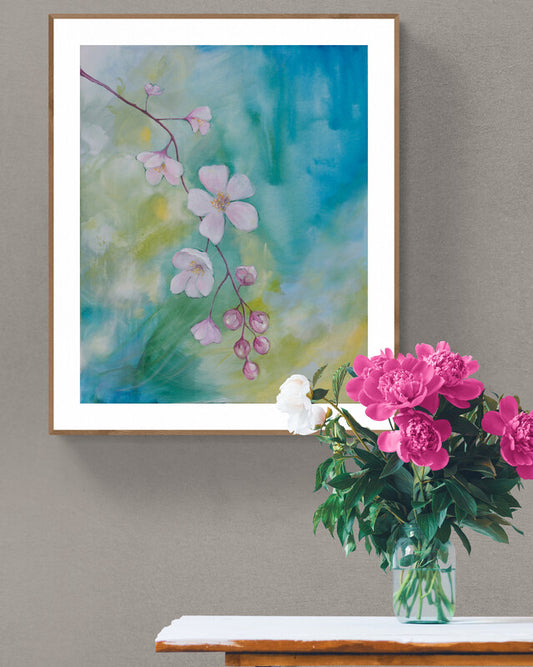 Beautiful Finnish spring flowers art print. Museum-quality giclée print on premium paper. Perfect nature-inspired wall decor. Original artwork by Tiina Alanen.